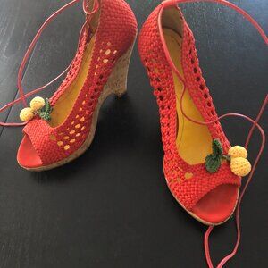 Wedges Shoes/Sandals; Size - 5.5 (35.5) Color - Orange/Mandarin